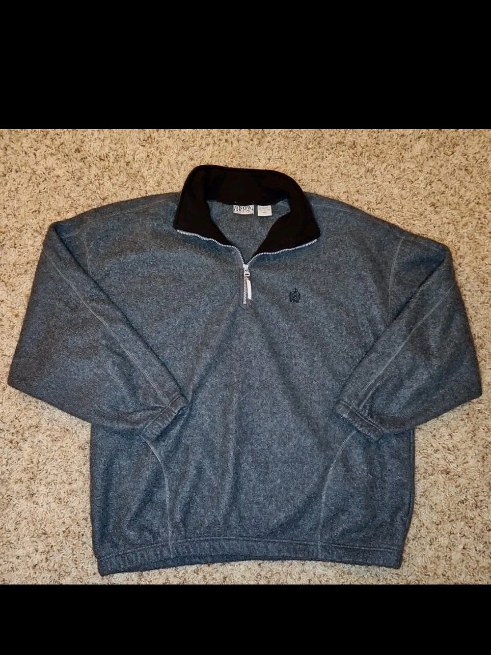 Snow Fleece Bugle Boy Sweater Men’s XXL Gray 1/4 Zip Collared Pullover Vintage